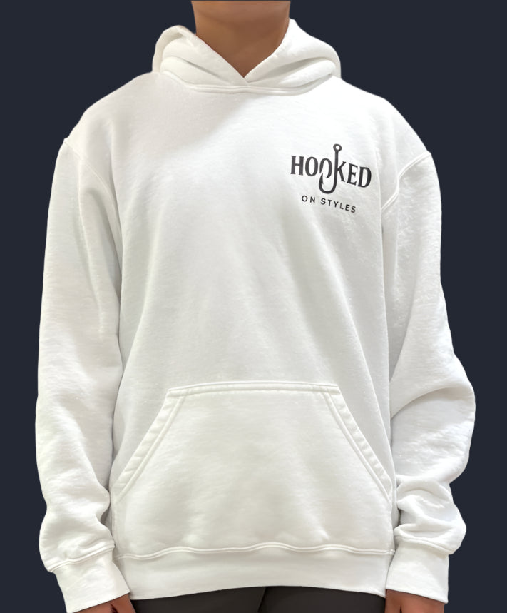 Bass Fishing Hoodie-White